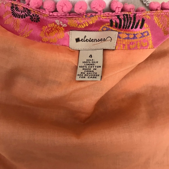 Anthropologie Elevenses Asian pattern Silk Jacket - Picture 6 of 8